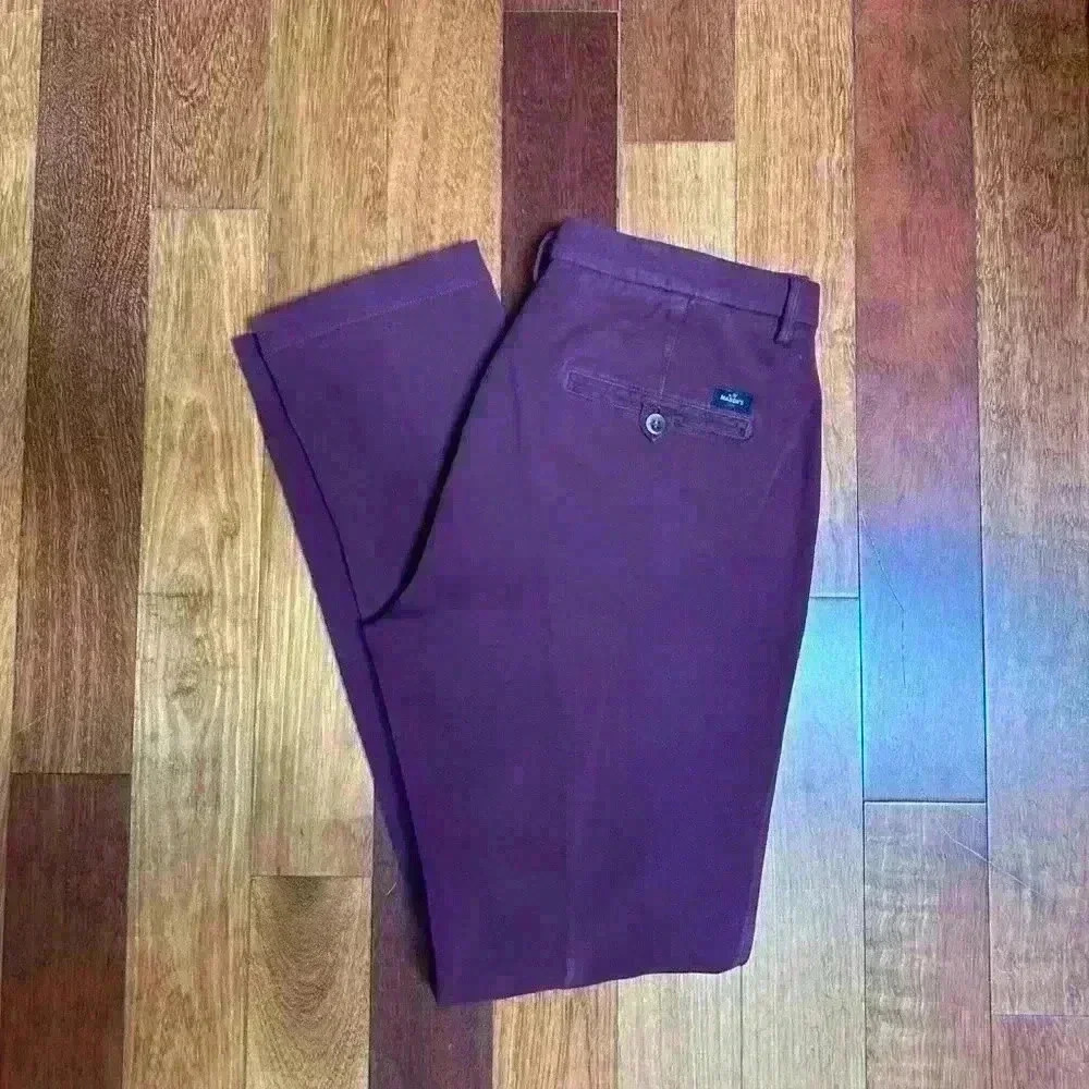 Mason’s | Mens burgundy slim fit Torino jersey stretchcotton dress pants size 52